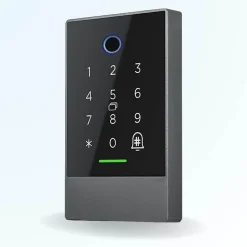 Lecteur biométrique de contrôle d'accès connecté locky-7d avec boitier métal à empreinte, code, badge et bluetooth