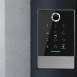 Lecteur biométrique de contrôle d'accès connecté locky-7d eco à empreinte, code, badge et bluetooth