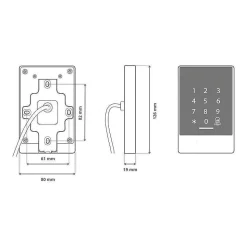 Lecteur biométrique de contrôle d'accès connecté locky-7d eco à empreinte, code, badge et bluetooth