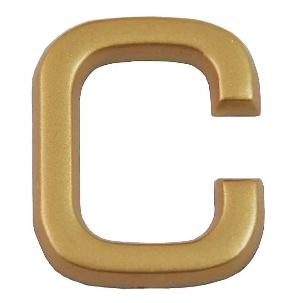 Lettre de maison - marquage C - en PVC - couleur or - autocollant - hauteur 3,7 cm - Chapuis LD37C