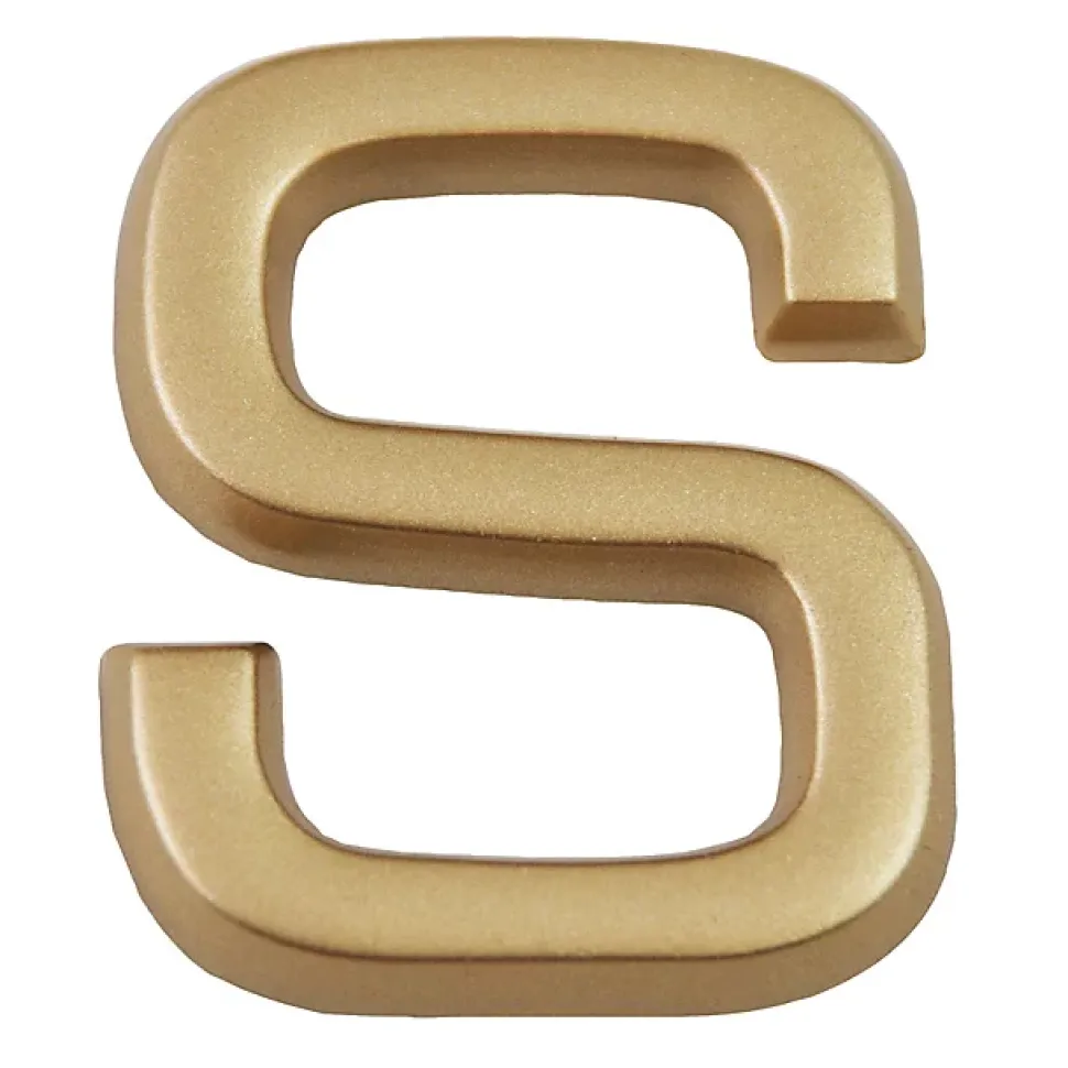 Lettre de maison - marquage S - en PVC - couleur or - autocollant - hauteur 3,7 cm - Chapuis LD37S