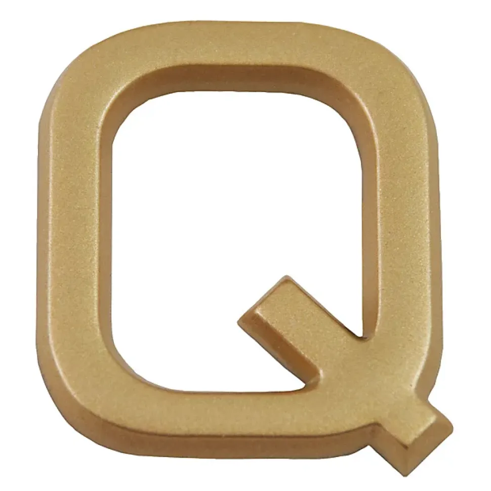 Lettre de maison - marquage Q - en PVC - couleur or - autocollant - hauteur 3,7 cm - Chapuis LD37Q