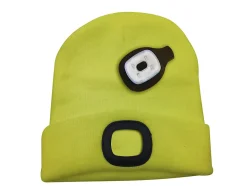 LIGHTHOUSE : Bonnet avec frontale LED rechargeable. Jaune fluo