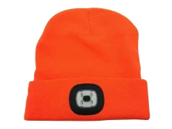 LIGHTHOUSE: Bonnet avec lampe frontale LED rechargeable. Orange