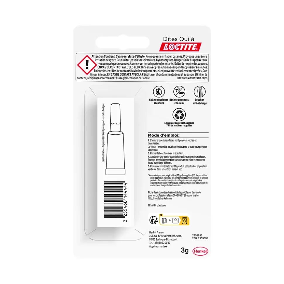 Liquide universel Loctite SG-3 tube 3g