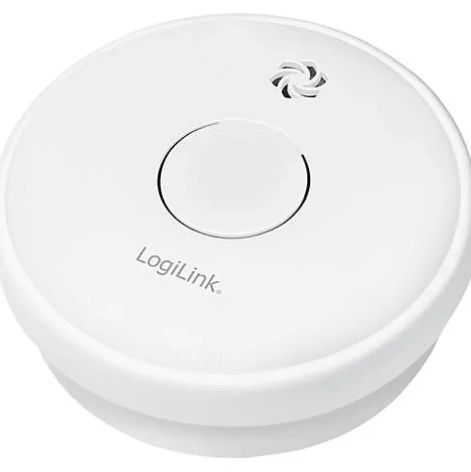 LogiLink détecteur de fumée SC0015 à pile 9 V, alarme 85 dB, capteur photoélectrique, montage mural ou plafond