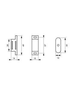 Loqueteau magnétique force 2 - max 4kg, pour porte d'ameublement, marron - THIRARD