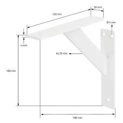 Lot 2 Equerres d'Etagere suspendue support mural en aluminium