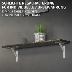Lot 2 Equerres d'Etagere suspendue support mural en aluminium