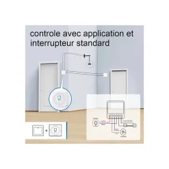 Lot 3 Interrupteurs intelligent SomLife WiFi 16A MiniSmart Switch Wi-Fi connecté,application Tuya/SmartLife,Alexa,Google Home