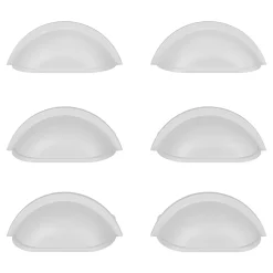 Lot 6 poignées de meuble demi-ronde GoodHome Govlin mat blanc l.81mm x l.30mm x H. 30mm entraxe 64mm