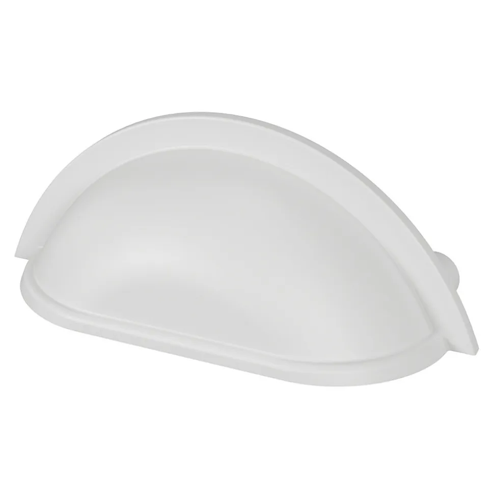 Lot 6 poignées de meuble demi-ronde GoodHome Govlin mat blanc l.81mm x l.30mm x H. 30mm entraxe 64mm