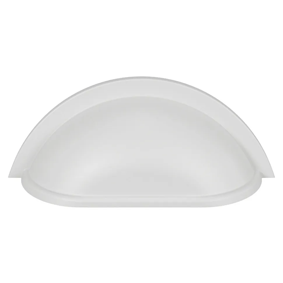 Lot 6 poignées de meuble demi-ronde GoodHome Govlin mat blanc l.81mm x l.30mm x H. 30mm entraxe 64mm