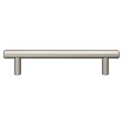 Lot 6 poignées de meuble en T GoodHome Dizel acier effet nickel satin gris l.168mm x l.12mm x H. 35mm entraxe 128mm