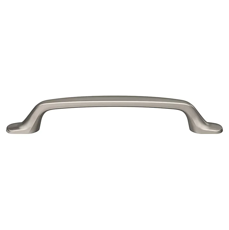 Lot 6 poignées de meuble nœud GoodHome Govlin aluminium effet nickel satin gris l.164mm x l.20mm x H. 24mm entraxe 128mm