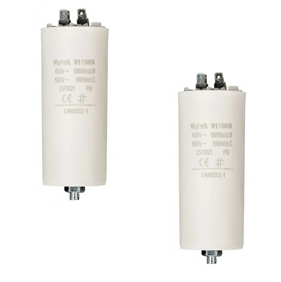 LOT 2 x Condensateur 60MF 60 MF 450V 5060 HZ Condo Moteur Cosses NEDIS