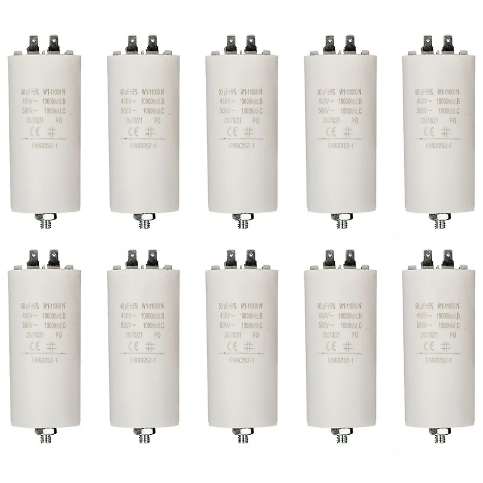 LOT 10 x Condensateur 50.0UF 450 V à Cosses CONDO 50MF NEDIS