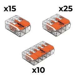 Lot de 50 bornes 2/3/5 entrées série 221 - Wago