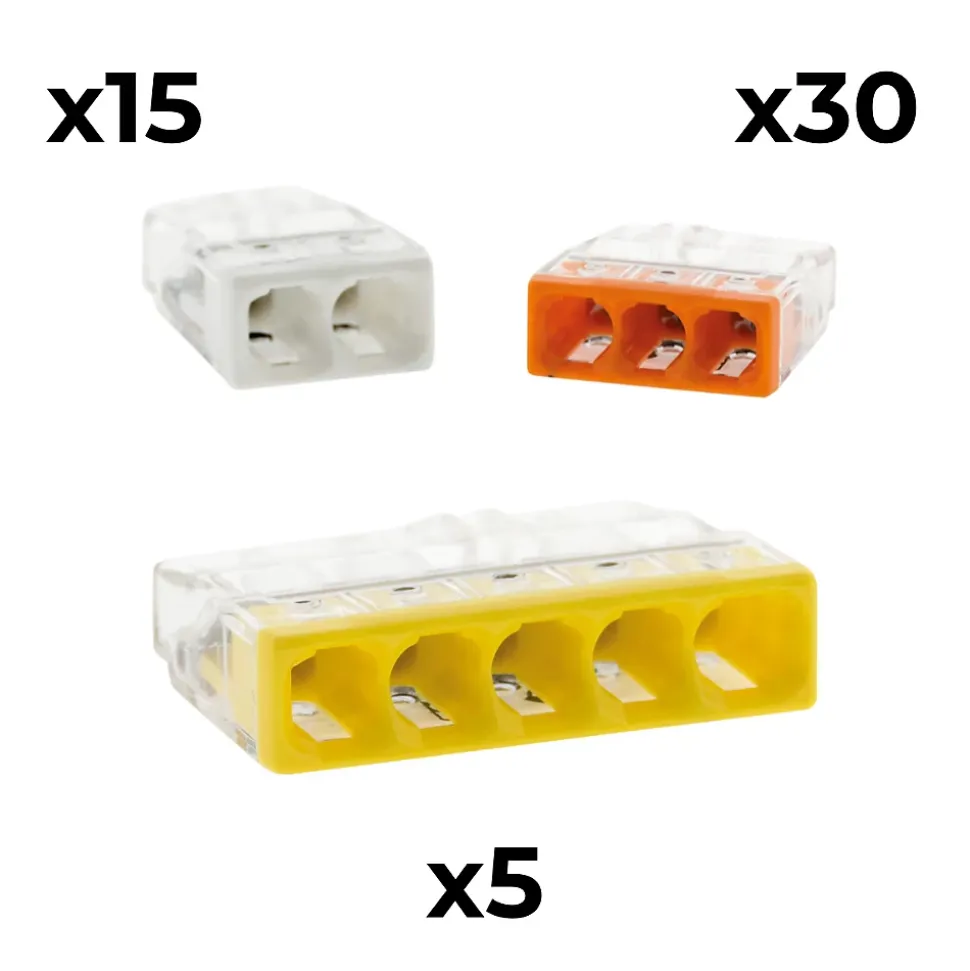 Lot de 50 bornes 2/3/5 entrées série 2273 - Wago