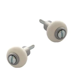 Lot de 2 butoirs acier gris et bague amortisseur blanche. Diamètre 30mm & hauteur 37mm. MADE IN FRANCE