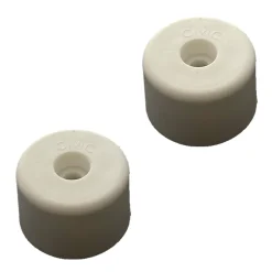 Lot de 2 butoirs de sol Maxigom MADE IN FRANCE en élastomère blanc. Diamètre 40mm et hauteur 25mm.