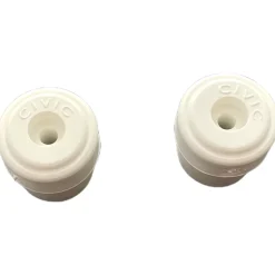 Lot de 2 butoirs de sol Tougom MADE IN FRANCE en élastomère blanc. Diamètre 36mm et hauteur 32mm.