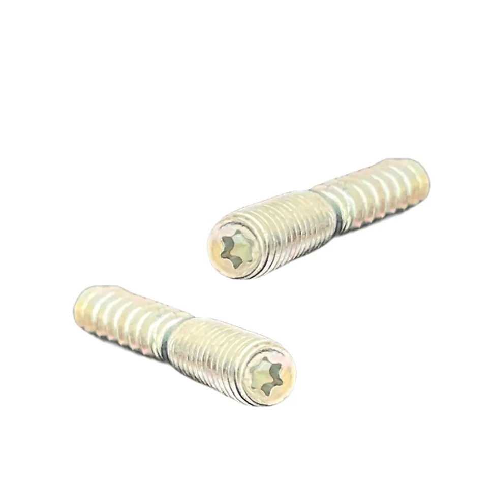 Lot de 2 butoirs luxe, corps laiton poli verni avec vis 2 filets T15. Diamètre 28mm, hauteur 30mm. Bague amortisseur blanche en él