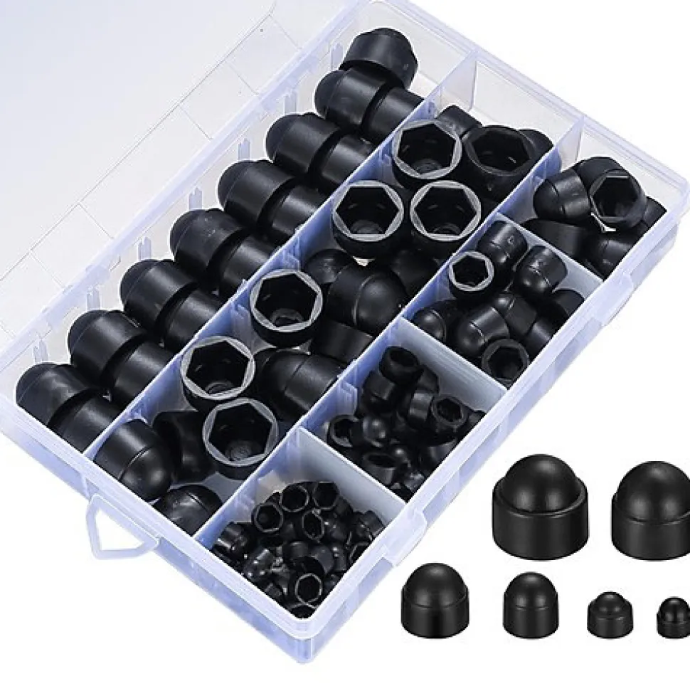 Lot de 145 capuchons à vis plastique noir M4 M5 M6 M8 M10 M12 ewwtrey