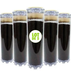 Lot de 5 Cartouches au Charbon Actif 9 pouces 3/4 - Elimination du Chlore / Mauvais Goût et Odeurs pour l'Eau de Boisson