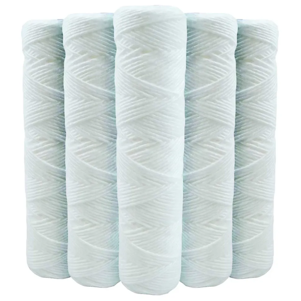 Lot de 5 Cartouches Bobinée Filtre à Eau Anti Sédiments 9 pouces 3/4 - 5 microns Compatibles Filtre 10 pouces