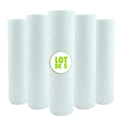 Lot de 5 Cartouches Filtrante Anti Sédiments Microfibre 9 pouces 3/4 - 5 microns Fabriquées en France