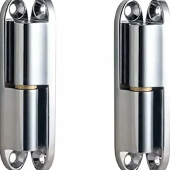 Lot de 2 charnières à visser en acier inoxydable pour portes, boîtes, abris de jardin, fenêtres, 80 mm