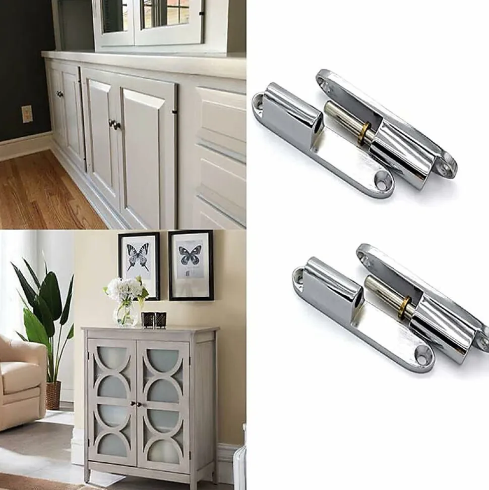 Lot de 2 charnières à visser en acier inoxydable pour portes, boîtes, abris de jardin, fenêtres, 80 mm