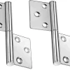Lot de 2 charnières de porte battante en acier inoxydable, pliables et amovibles, avec vis, 75 x 30 mm