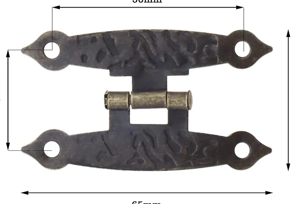 Lot de 10 charnières métalliques vintage avec vis, charnières antiques en forme de H, bronze