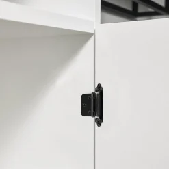 Lot de 8 charnières métalliques noires, épaisseur 1,5 mm, pour porte d'armoire, avec 40 vis