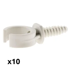 Lot de 10 clips avec chevilles diamètre 25mm - Gris - Zenitech