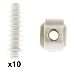 Lot de 10 clips avec chevilles diamètre 16mm - Gris - Zenitech