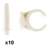Lot de 10 clips avec chevilles diamètre 20mm - Blanc - Zenitech