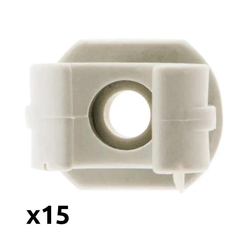 Lot de 15 clips diamètre 20mm sans chevilles - Zenitech