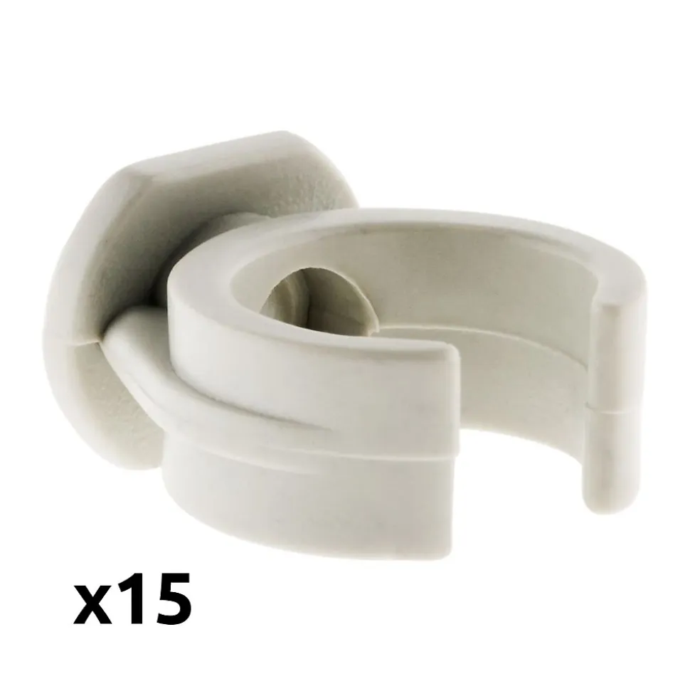 Lot de 15 clips diamètre 20mm sans chevilles - Zenitech