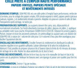 Lot de 5 Colles Papiers Peints en Pâte Semin Sem-Pro XXL, Prêt à l'Emploi, Seau de 5 kg