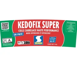 Lot de 2 colles pour Carrelage Haute Performance Kedofix Semin, Prêt à l'emploi, Intérieur/extérieur, seau de 5 kg