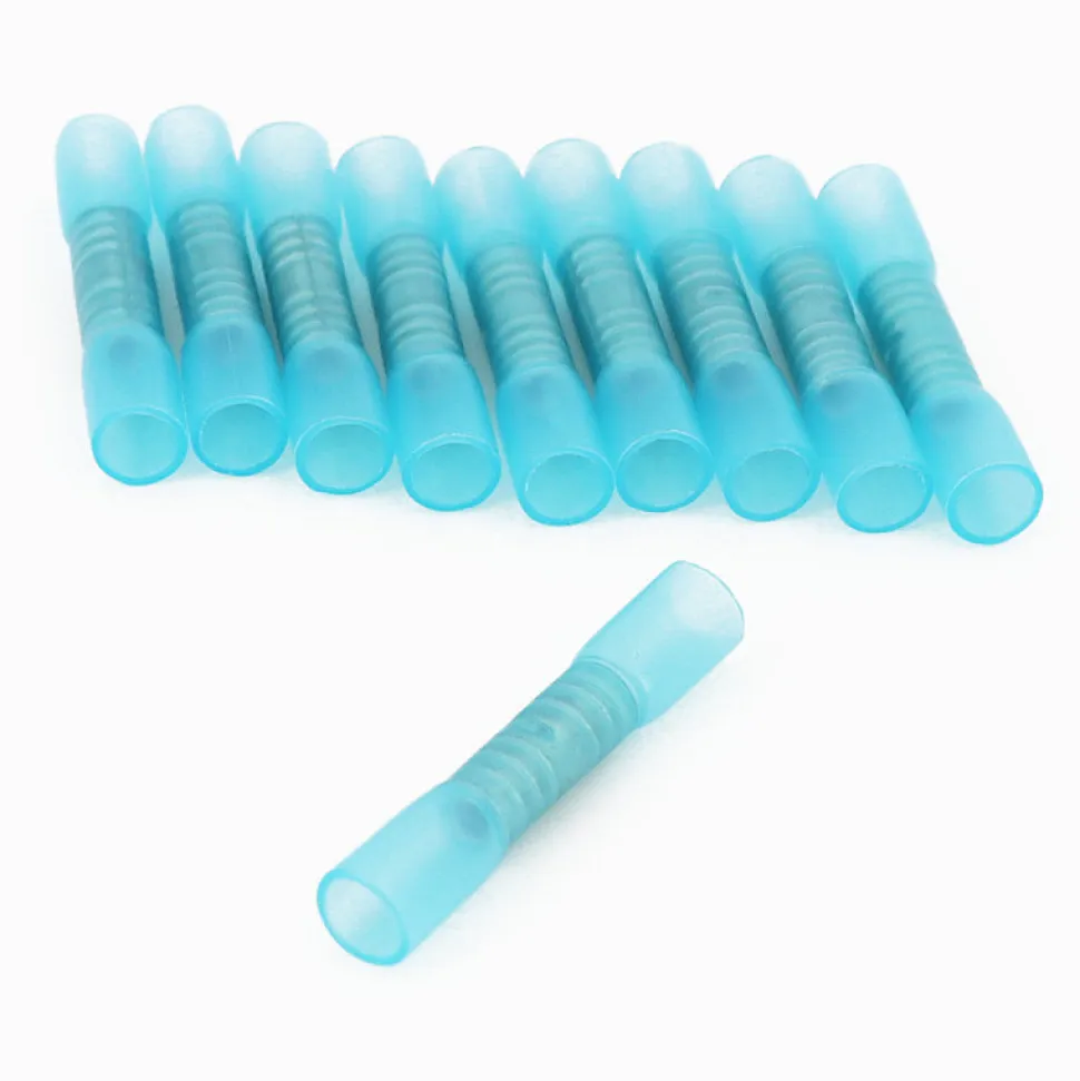 Lot de 10 Cosses de connexion thermorétractables isolées BLEUE