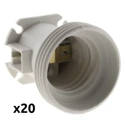 Lot de 20 douilles de chantier E27 - Blanc - Zenitech