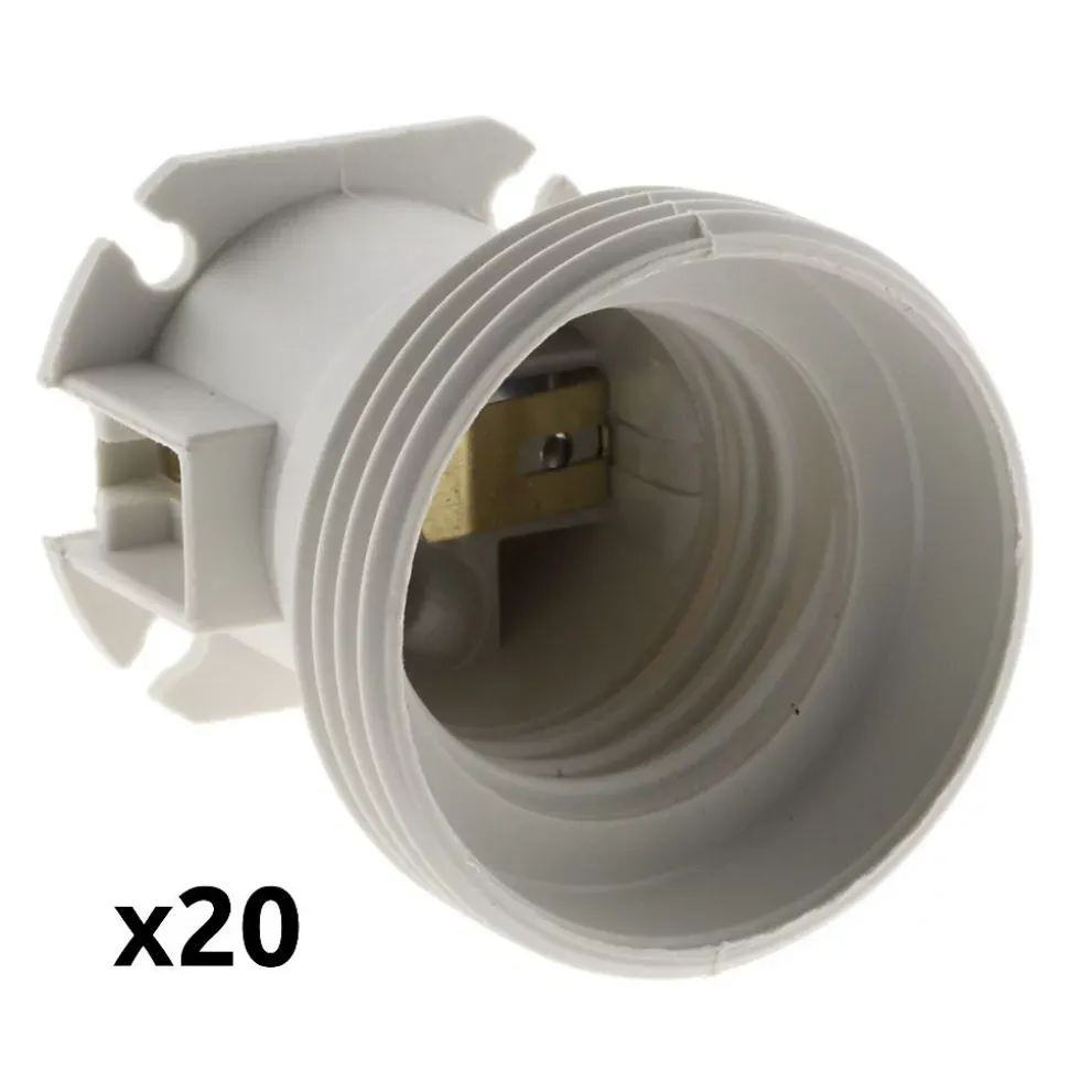 Lot de 20 douilles de chantier E27 - Blanc - Zenitech