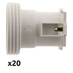 Lot de 20 douilles de chantier E27 - Blanc - Zenitech