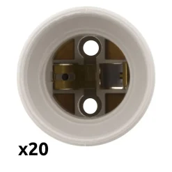 Lot de 20 douilles de chantier E27 - Blanc - Zenitech