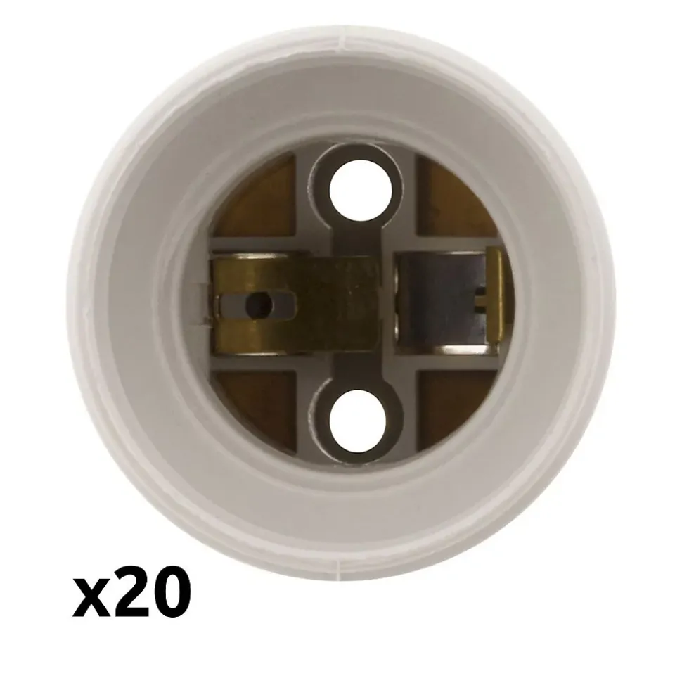 Lot de 20 douilles de chantier E27 - Blanc - Zenitech