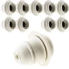 Lot de 10 douilles E27 + bague - Blanc - Zenitech